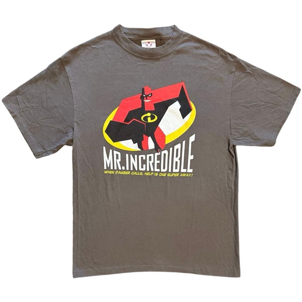 VTG 2004 Disney Store The Incredibles Movie T Shirt Grey Mr Incredible Mens M